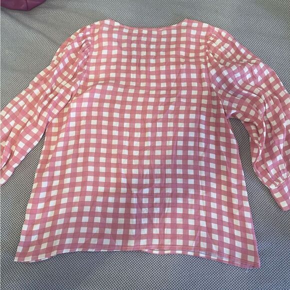 Michelle McDowell pink gingham blouse - Picture 3 of 4